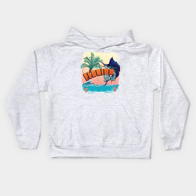 Florida Girl Marlin Kids Hoodie by Sunshine Cartel